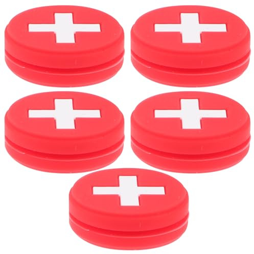 Outanaya Ammortizzatori per Racchetta da Tennis in Silicone, Set da 5 Piccoli Smorzatori Antivibrazione Design a Bandiera Svizzera, Accessori per Ridurre Le Vibrazioni e Migliorare