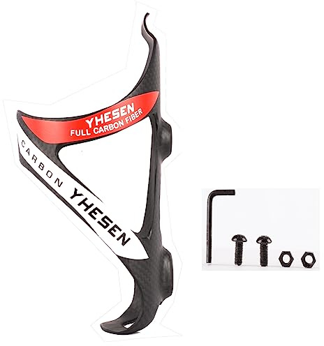 ESEN SP Portabottiglie in fibra di carbonio, culla per bicicletta leggera e resistente, veloce e facile da installare, ideale per strada, montagna (opaco, rosso)