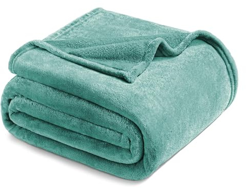 Exclusivo Mezcla Soft Fleece King Size Blanket for Bed, Celadon | 230x265 CM, Double-Sided Brushed Flannel Bed Blanket, Lightweight Plush Cozy Bed Throw for Bedroom, Machine Washable