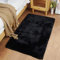 Ghouse Kurzflor Wohnzimmer Teppich Schlafzimmer Matte Moderner Home Flauschig Weich Teppiche für Kinderzimmer Anti-Rutsch Unterseite Waschbarer Teppich 60x90 cm Schwarz