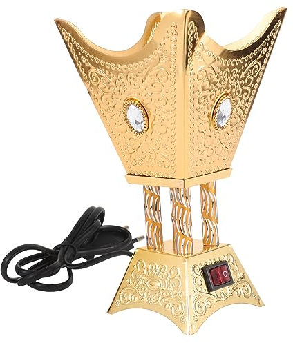 Exceart Quemador De Incienso EléCtrico De Hierro Dorado - Elegante Soporte para Incienso con DiseñO Creativo Ideal para DecoracióN De Hogar Y Regalos