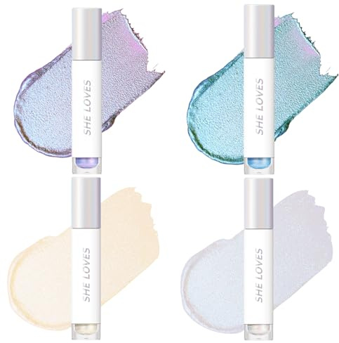 EnMart 4 ombretti liquidi polarizzati, impermeabili, a lunga durata, rossore, ombretto, ombretto, crema di bellezza, ombretto liquido, per schiarire le guance degli occhi