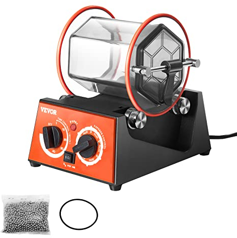 VEVOR Poliertrommel Schmuck-Poliermaschine 3 kg, Rotary Tumbler Oberflächenpolierer 60 W, Schmuck Polieren Dreh-Tumbler Einstellbare Zeit & Drehzahl Polierer Kugelmühle, für Gold, Silber usw.