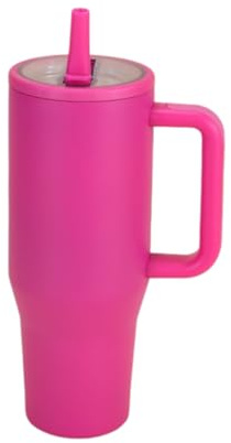 Besot 40OZ Adventure Tumbler With Handle And Straw No Moq Travel Mug 304 Stainless Steel BPA water bottles Free Large Mug (Raspberry color)