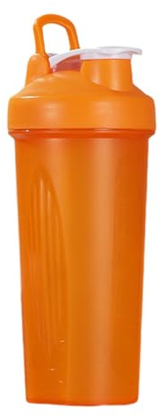 EIOLWJIEO Leak-Proof Drink Shaker Bottle with Portable Size Outdoor Portable Sports Fitness Protein Powder Water Cup PP Durable, Orange