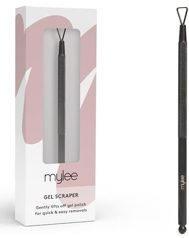 Mylee Raschietto per gel, professionale, elegante, nero opaco, in acciaio inox, antiscivolo, di qualità professionale, per una rimozione rapida e semplice dello smalto gel