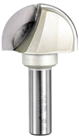 sourcing map 1pcs Router Bit Core Box 1/2 Shank 1-5/8 Inch Cutting Dia.Round Nose Router Bit 1 Flutes Carbide Cove Box Cutter for Carpentry Woodworking Milling Cutter Tool