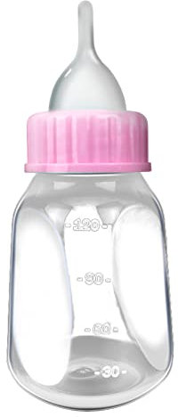 Stillbedarf HeOTER 4 Stück Haustier-Futterflaschen Neugeborene Kleintiere Milchflasche für Kätzchen Welpen Stillnippel Bürste 118 ml