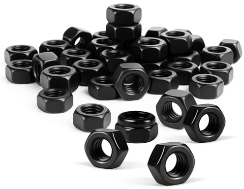 30 Piezas Tuerca M6 Negra Autoblokante, Tuercas M6 para Tornillos y Pernos, Alta Resistencia para Uso Interior y Exterior