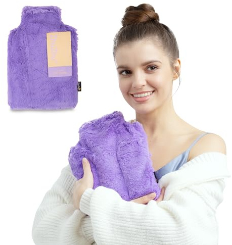 Zhu-Zhu Plush Hot Bottle Body Warmer - Microwavable Wheat Bag - Microwave Heat Pad with Lavender (Lilac)