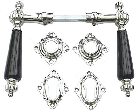 Türklinken Türgriffe Jugendstil Nickel poliert PZ Rosetten 17a-PZ-NS