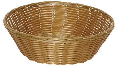 Olympia Poly Wicker Round Food Basket 200X70mm Tableware Serving Sandwich Bowl 6pc