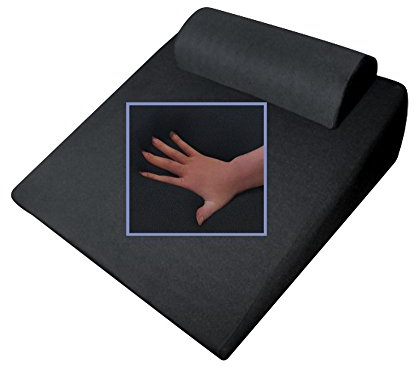 supply24 Ortopedico Visco Reflux testa Nero viscoso cuneo Cuscino Viscoelastico cuscino per il collo con cuscino cervicale 65 x 60 x 32 cm soft cuscino morbido cuscino per la lettura + Televisione