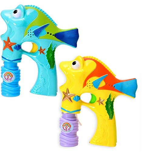 trendaffe 2er Set Fisch Seifenblasenpistolen mit Licht und Sound - Fishy Seifenblasen Pistole
