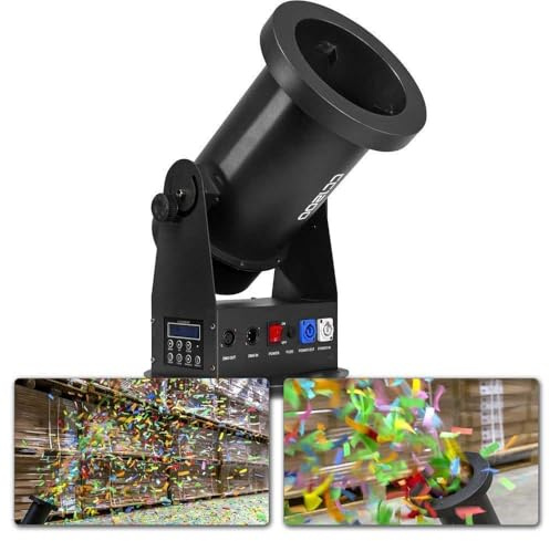 BeamZ Professional CC1200 - Lanzador De Confeti De 1500 W, Cañón De Confeti Eléctrico con Mando a distancia, ideal para Bares, Discotecas, Conciertos, Bodas, Celebraciones, Fiestas