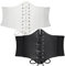 WERFORU 2 Stücke Frauen Tied Waspie Gürtel, Breiter Schnürgürtel für Damen, Korsett elastische Taille Gürtel für Halloween Schwarz/Weiß