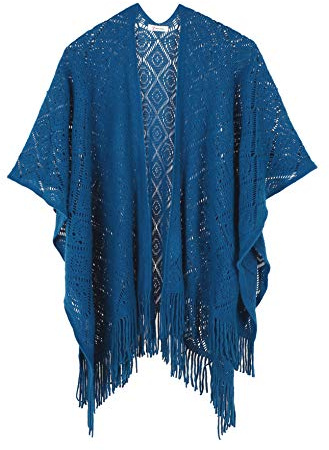 soul young Chale Femmes Tricot Gilet Poncho, Cape Grande Soiree Taille Cardigan Kimono Wrap Pashmina