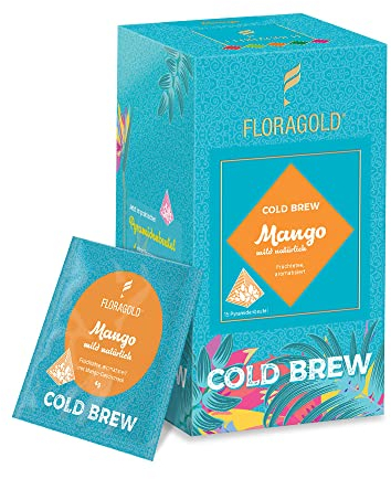Cold Brew Tee | Mango-Geschmack für Wasser | 15 Pyramiden-Eistee Beutel | Kalter Tee - Zuckerfrei & Kalorienfrei | Natürlich & Fruchtig | Getränke Alternative für Trinkflasche | Kalt Teebeutel