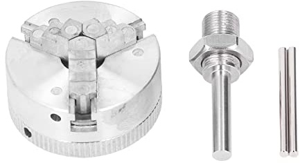 Topyond Set di Mandrini a 3 Griffe, Lega di Alluminio, Piastra Autocentrante Per Tornio con Biella M12x1, Morsetto da 10‑35 Mm