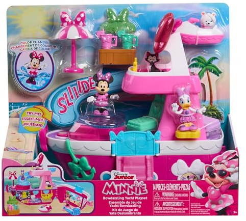 Just Play Disney Junior Minnie Mouse Age 3+ Bowdazzling Yacht Playset, Kids Toys for Ages 3 Up