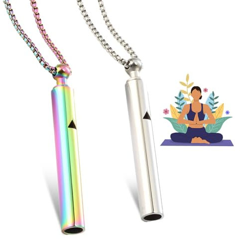 Geaanen 2 Pcs V2 Halskette Rauchfrei RauchentwöHnung Rauchfrei RauchentwöHnung Hilfsmittel RauchentwöHnung Kette RaucherentwöHnung Halskette(Sieben Farben Silber)