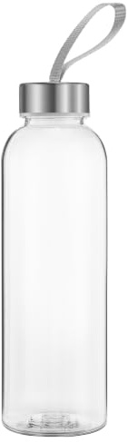 Vllcsla Dryckesflaska, transparent plastvattenflaska, 300 ml / 400 ml / 580 ml, läckagefri och BPA-fri, återanvändbar sportflaska med handtag, utan sugrör, för gym, sport, utomhus, skola