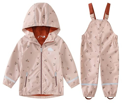 DAWILS Chaqueta Impermeable Pantalón Impermeable para Niños Niñas, Chubasquero Impermeable para Unisex, Traje de lluvia, Intemperie Pantalón de Lluvia Bebé Niño Niña Ropa Impermeable, 12 Meses-8 Años