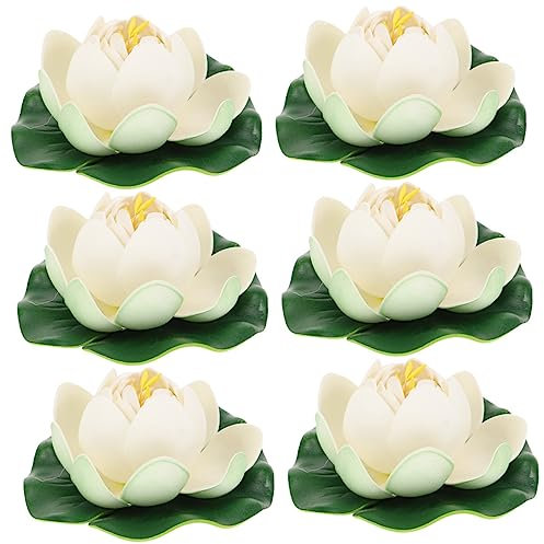 Cabilock Decoración Loto Flotante 6pcs Lirio De Agua Flores Artificiales Decoración Exterior para Estanques