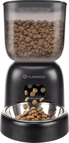Flamingo DISTRIBUTORE Automatico di Cibo con Timer Digitale BLIDO Nero 3L