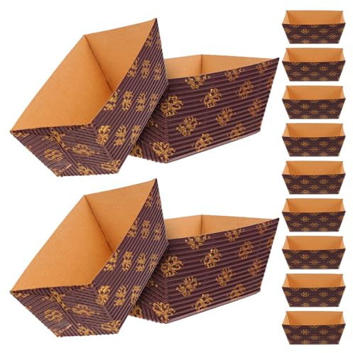 ELEOUTI Teglie di Carta Rettangolari per, 25, Resistenti alle Alte Temperature, per Panetterie e Domestiche
