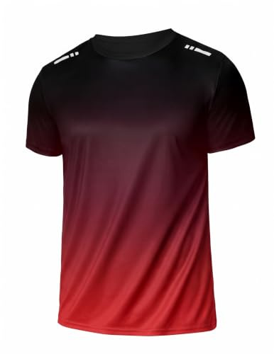 PINSPARK T-Shirt De Sport à Manches Courtes pour Homme, Respirant, SéChage Rapide, IdéAl La Course Et Salle Sport, Coloris DéGradé