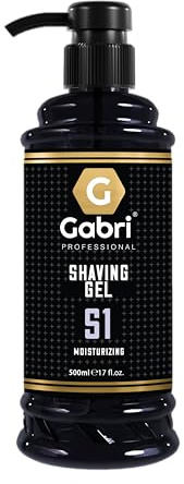 Gabri Shaving Gel S1 500ml, Transparent, No Foam, Ultra Sensitive Shaving Gel for Men, Moisturizing, Soothes, Protects, Clean Skin, Professional Barbers & Traditional Shaving