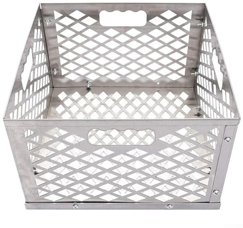 ZiStarlilife Cesta de carbón con abrazaderas de puerta para Oklahoma Heights/para Longhorn/para fumadores Bandera, accesorio de retención de calor para barbacoa de acero inoxidable para asar al aire