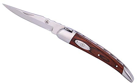 LAGUIOLE - Klappmesser Mit Tattoo-Klinge und Pakka-Holz-Griff in Grau und Braun
