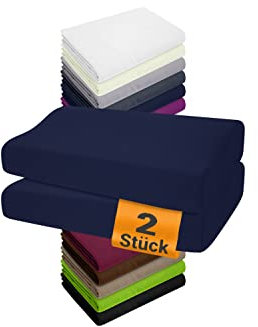 npluseins 2er Pack Spannbezüge Kissenbezüge für Gesundheitskissen 1450.2049, 1 Pack (2 Stück) - Spannbezüge 40-45 x 60-80 cm, Navyblau