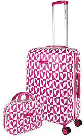 Agatha Ruiz de la Prada - Maletas de Viaje de la Firma Juego Maletas 4 Ruedas - Juego de Maletas de Viaje - Juego Maletas de Viaje Ligeras. Candado de combinacion, Fucsia
