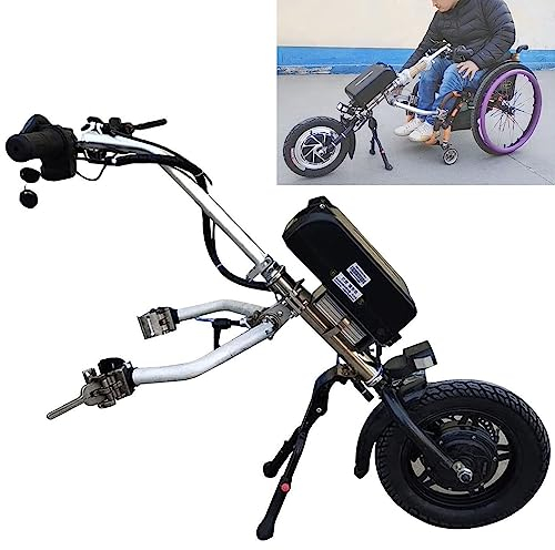 Elektrischer Handbike-Rollstuhlaufsatz, 3-Gang-Einstellung, Reichweite 90km, 12-Zoll-RäDer, UmrüStsatz FüR ElektrorollstüHle,A