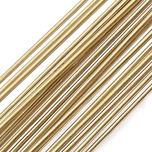 FORYNXHWIN 20 Pcs Brass Welding Rods 2mm x 250mm Copper Soldering Wires Brazing Welding Rods Low Temperature Brass Welding Rods T2 Copper Soldering Wires Flux Sticks for Repair Welding Brazing