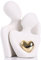 oliruim Mini statua di coppia, statuetta romantica in ceramica per camera da letto, mobile TV, regalo di nozze di San Valentino, piccoli soprammobili per la decorazione della casa (12 cm, bianco)