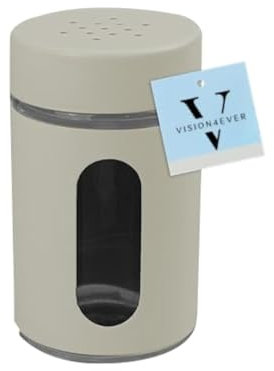 Vision4ever Ivory Salt & Pepper Shaker Shaker Pots Dining Jars Dispensers Cap Lid Serving Bottles Seasoning Spice Shaker for Home Table