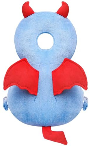 Weduspaty Baby-Kopfschutz-Rucksack, Babykopfschutz, teufelförmige Baumwoll-Kopfschutz-Rucksack mit teuflischem Baumwoll-Kopffreien mit atmungsaktivem Kopfschutz für Babys für Babys