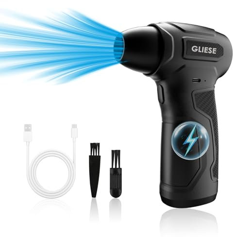 Gliese Elektrische Druckluftspray Staubgebläse, 200000 U/min Druckluft Airwhizz Air Duster, Mini Compressed Air, Turbo Fan Duster PC Reinigungsset Mit 8000mah Akku Gebläse für Laptop, Tastatur, Auto