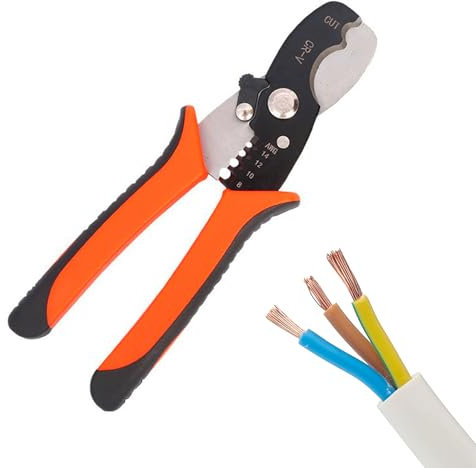 Abisolierzange, Kabelschere, Kabelschneider, Schneidezange, Drahtschneider, Elektro Kabel Schneider, Drahtzange, 2 In 1 Kabelschneidewerkzeuge Abisolierwerkzeug, zum Kupfer Aluminium Drahtkabeln