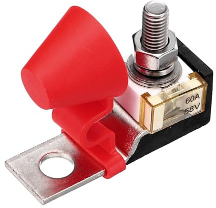 Sourcing Map 60A Terminal Block Fuse, 58V DC Marine Rated Battery Fuse with Fuse Holder for Circuit Protection