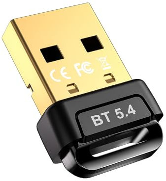 Bluetooth 5.4 USB Adapter für Windows 11/10/8.1/7, Mini Bluetooth Dongle, Plug & Play, Unterstützt 7 Geräte, Niedriger Stromverbrauch, Für PC, Laptop, Headset, Maus, Tastatur, Lautsprecher