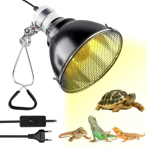 SUNOYA Lámpara de calor para reptiles, terrario, portalámparas de cerámica, 220-230 V, UVA/UVB, lámpara de terrario para tortugas, lagartos, serpientes, ranas, para terrarios, acuarios