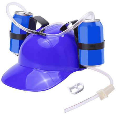 Vhjlfig läsk öl drickhjälm PP 28x17,5 x 15 cm lat dryck drickande hatt drickare öl och läsk guzzler hjälmar för sportevenemang öldrickande hjälm handsfree party drinkdispenser