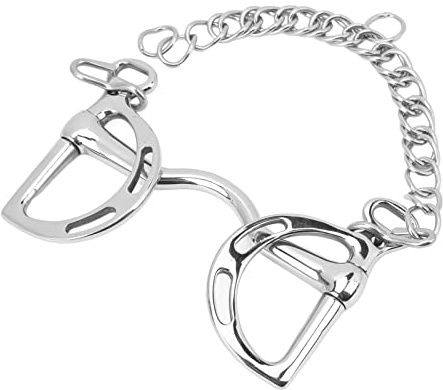 XZXCVN D Ring Horse Bit in Acciaio Inossidabile, Morso con Catena per Bocca Cavallo 135mm - Resistente alla Ruggine, Facile da Installare, Controllo Efficace del Cavallo