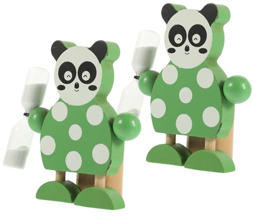 Toyvian Timer per 3 Minuti Orologio a Sabbia da Tavolo Supporto per Spazzolino Timer Visivo Multifunzione per Lavarsi i Denti Decorazione Bagno e Studio Set 2 Pezzi Stile Stile Casuale