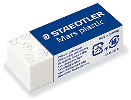 STAEDTLER 526 53 Radierer Mars plastic mini phtalat- und latexfrei, Schachtel mit 30 Stück, weiß
